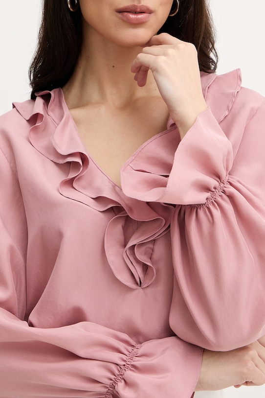 Marella bluzka jedwabna GAZZA 2613111014200 różowy