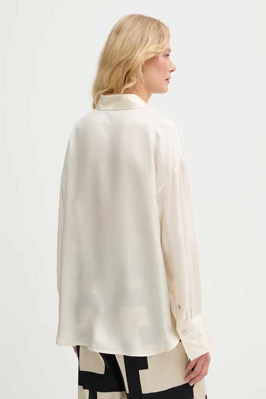 Odzież Marella koszula jedwabna MLMFARO 2613111035200 beżowy