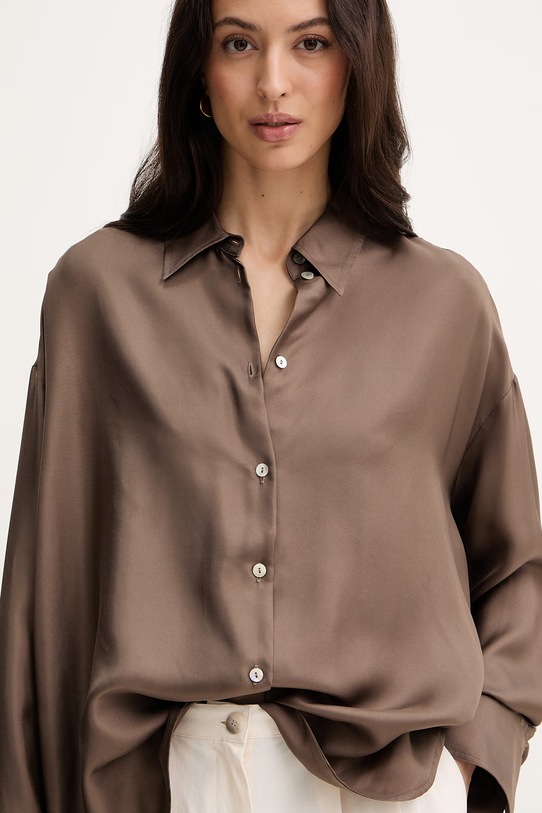 Marella koszula jedwabna MLMFARO brązowy 2613111035200