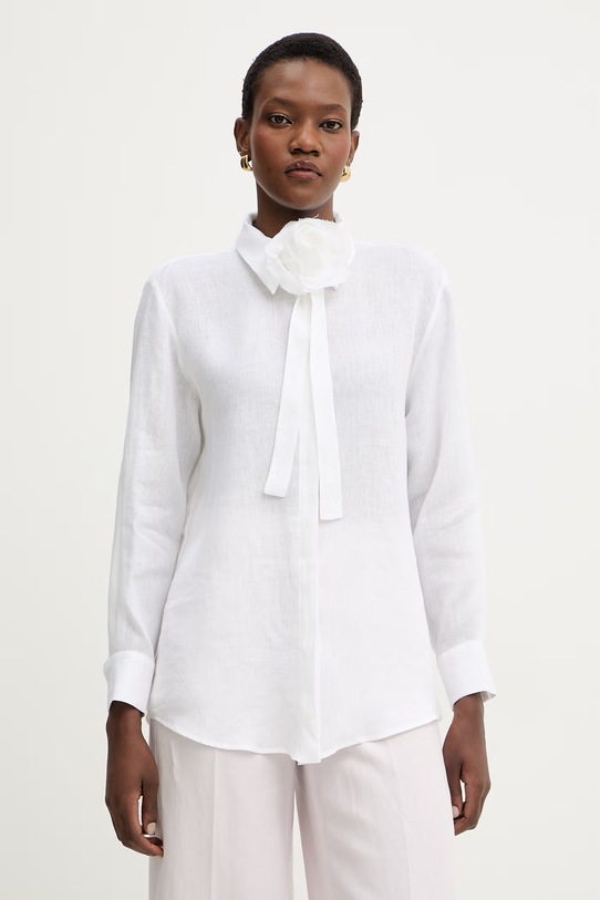 Ľanová košeľa Marella EDITORE relaxed béžová 2613111084200