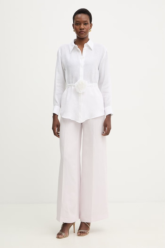 Ľanová košeľa Marella EDITORE 2613111084200 béžová SS26