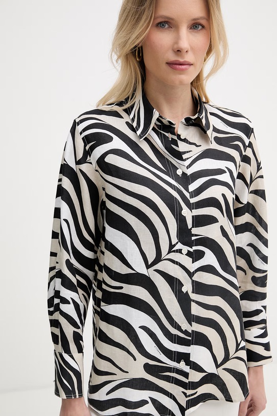 Marella рубашка сафари для женщин из льна PERGOLA чёрный 2613111154200