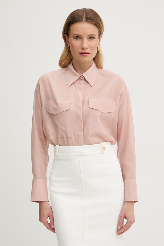 Marella koszula damska z dodatkiem jedwabiu FATE różowy 2613111224200