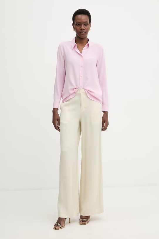 Marella koszula damska z dodatkiem jedwabiu Emme by Marella 2615111161200 różowy SS26