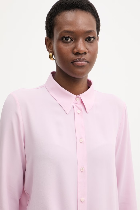 Marella koszula damska z dodatkiem jedwabiu Emme by Marella różowy 2615111161200