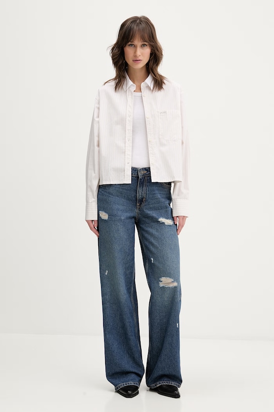 Хлопковая рубашка Guess Jeans W6RH64.WH7Q1 бежевый SS26