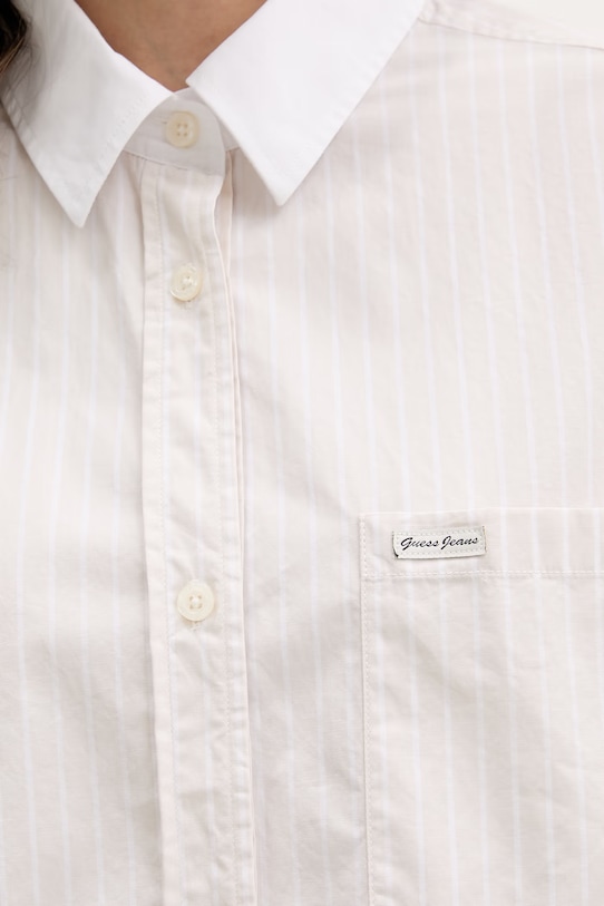 Хлопковая рубашка Guess Jeans W6RH64.WH7Q1 бежевый