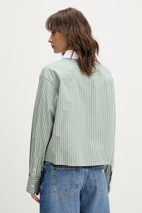 Odzież Guess Jeans koszula bawełniana W6RH64.WH7Q1 zielony