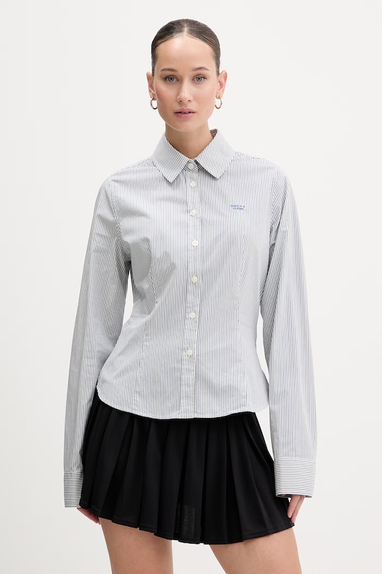 Guess Jeans koszula bawełniana wzorzyste niebieski W6RH66.WH7Q1