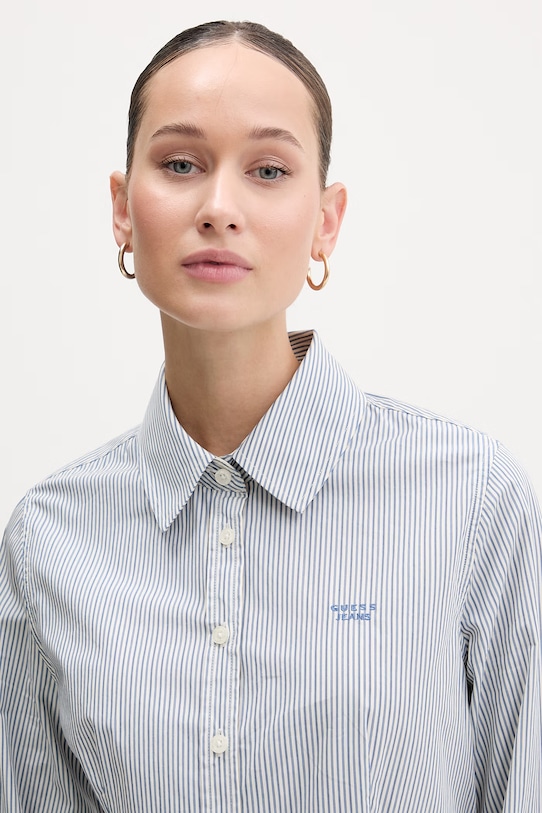 Guess Jeans koszula bawełniana niebieski W6RH66.WH7Q1