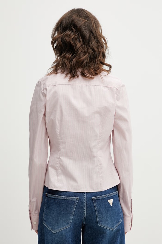 Odzież Guess Jeans koszula bawełniana W6RH66.WH7Q1 różowy