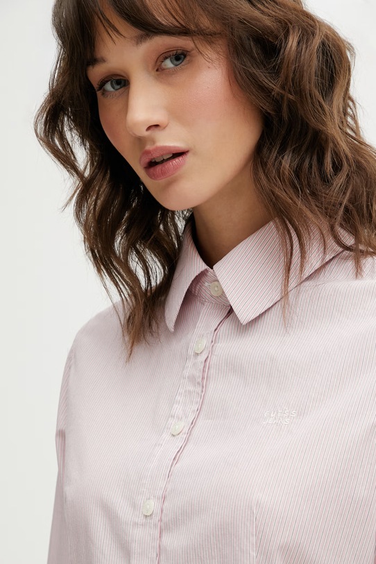 Guess Jeans camicia in cotone rosa W6RH66.WH7Q1