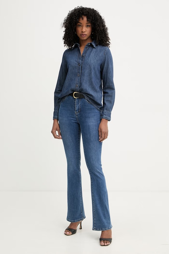 iBlues cămașă pentru femei, din denim BUSSOLA 2617111201200 bleumarin SS26