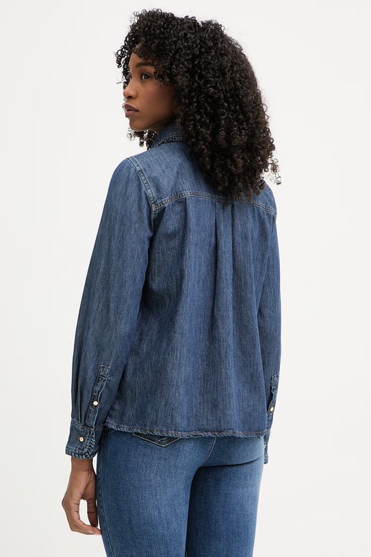 Îmbrăcăminte iBlues cămașă pentru femei, din denim BUSSOLA 2617111201200 bleumarin