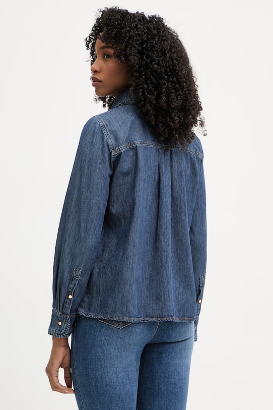 Îmbrăcăminte iBlues cămașă pentru femei, din denim BUSSOLA 2617111201200 bleumarin