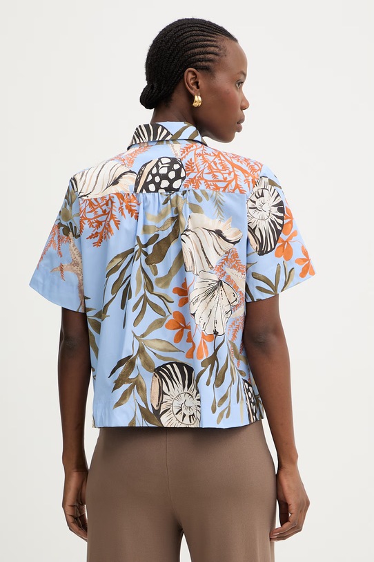 Odzież Marella koszula damska bawełniana z elastanem FORMOSA 2613111082200 niebieski