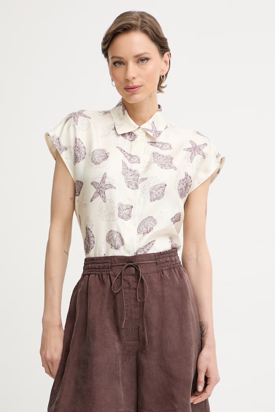 Marella koszula damska jedwabna RECENTE beżowy 2613111102200