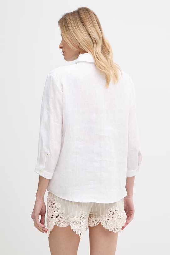 Одежда Marella рубашка сафари для женщин из льна Emme by Marella 2615111122200 белый