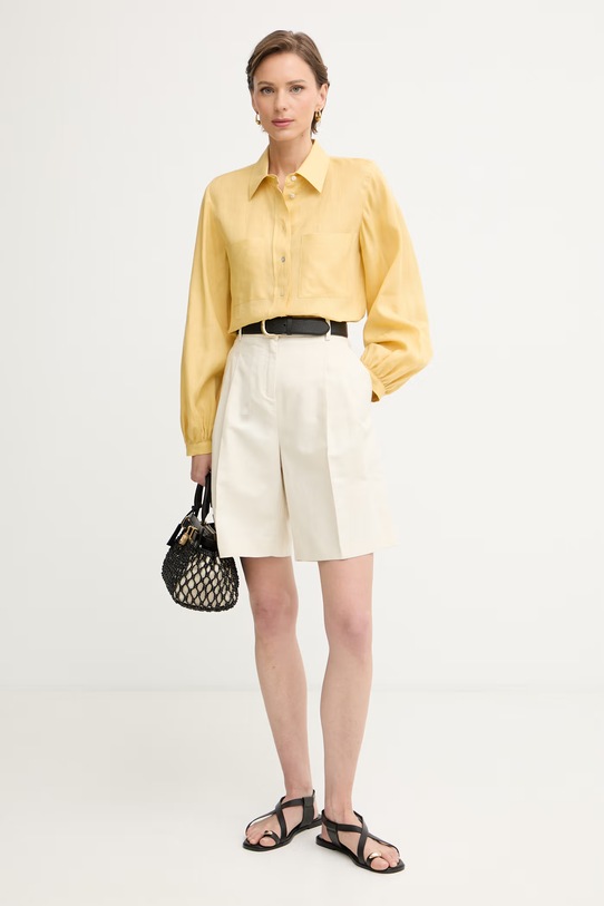 iBlues сорочка жіноча лляна GINSENG 2617111072200 жовтий SS26