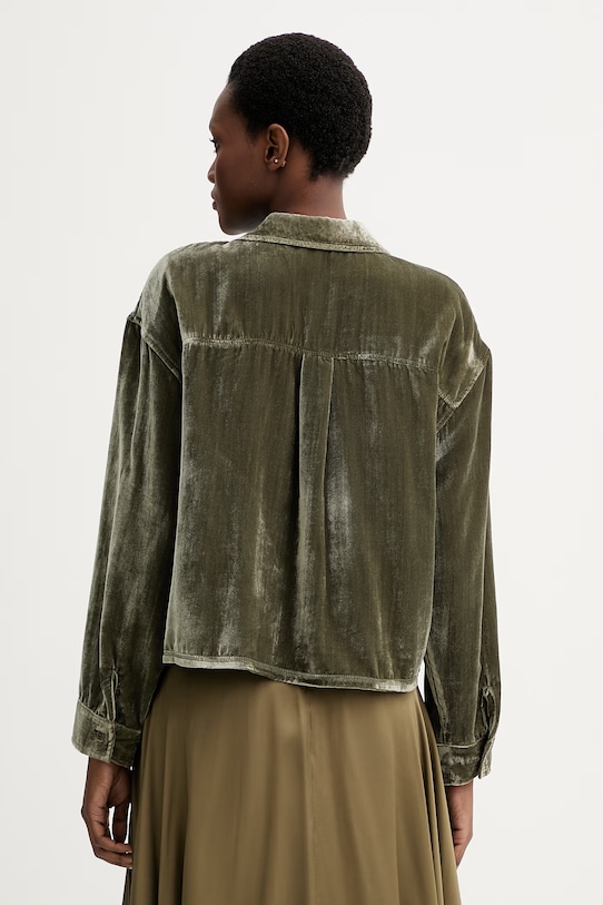 Îmbrăcăminte American Vintage cămașă de catifea ANK06A verde