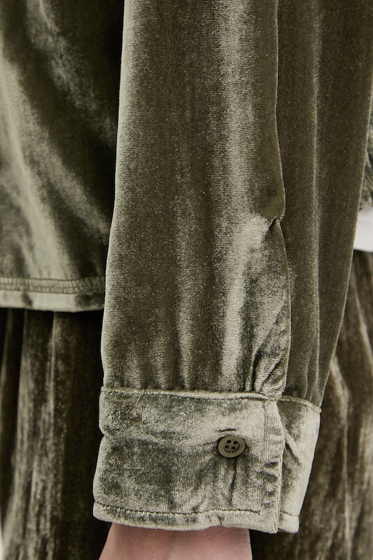 American Vintage női velúr ingblúz ANK06A zöld