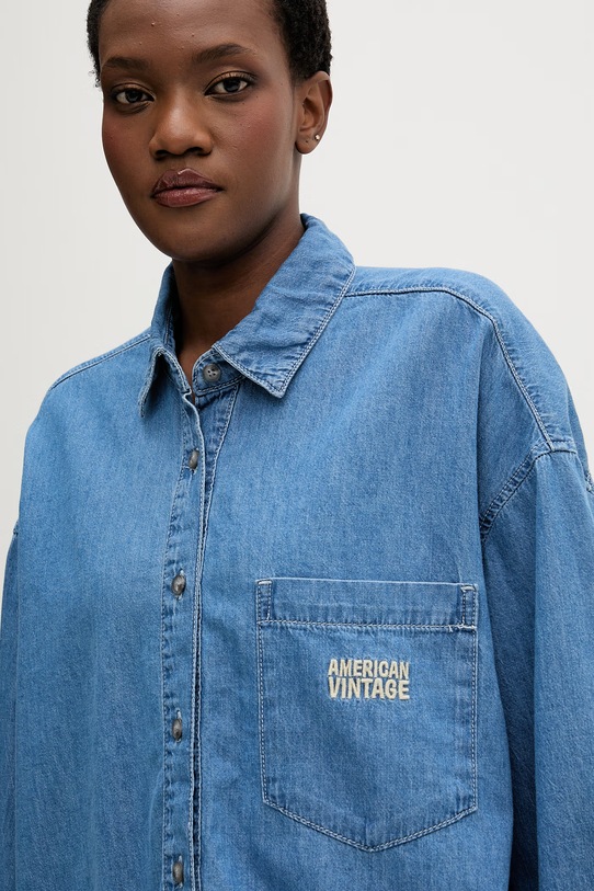 American Vintage koszula damska jeansowa niebieski IZE06A