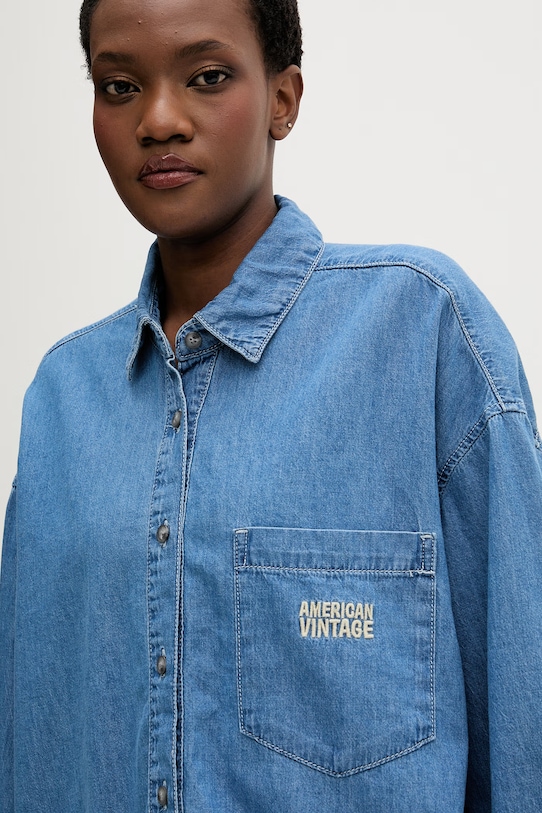 American Vintage koszula damska jeansowa niebieski IZE06A