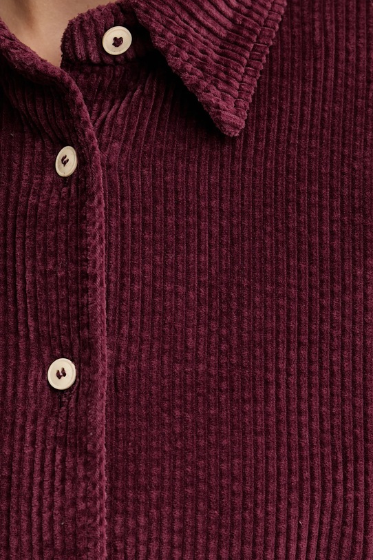 Bavlněná košile American Vintage burgundské PADO06B