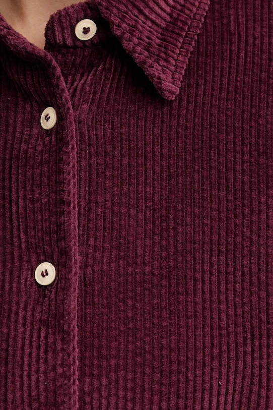 Bavlněná košile American Vintage burgundské PADO06B