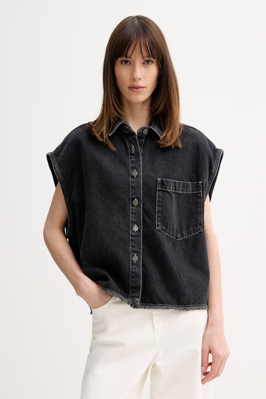 American Vintage koszula damska jeansowa czarny YOP06D