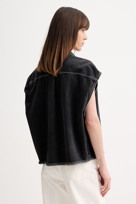 Odzież American Vintage koszula damska jeansowa YOP06D czarny