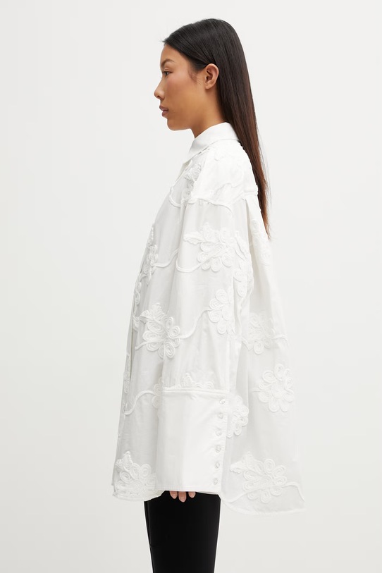 Rotate koszula bawełniana damska 115558400 biały SS26