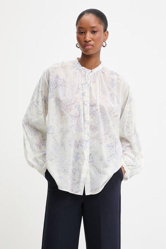 Forte Forte koszula bawełniana wzorzyste beżowy 14626.my.shirt