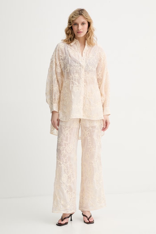 Twinset camicia da donna con lyocell 261LB2UFF beige SS26