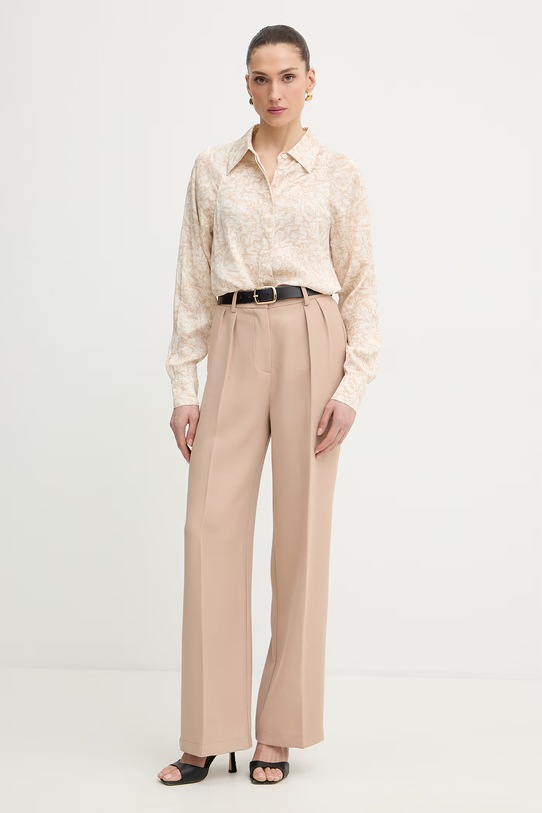 Trussardi koszula damska z wiskozy 5187A000697N beżowy SS26