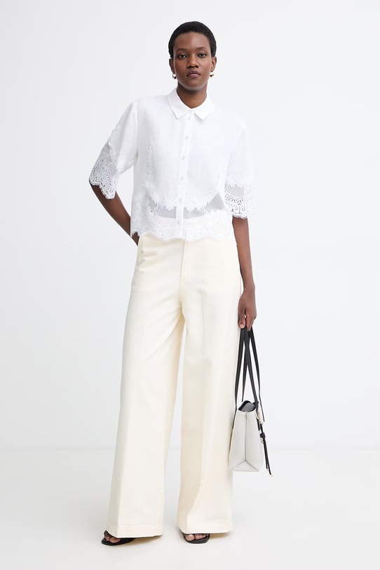 Twinset сорочка жіноча лляна 261TT2181 білий SS26