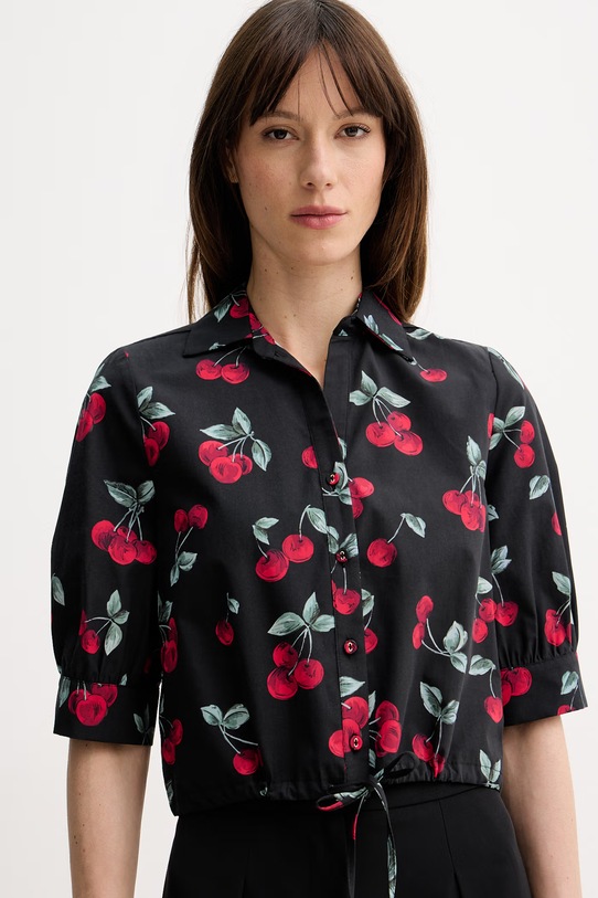 Dámska bavlnená košeľa Twinset čierna 261TT2593