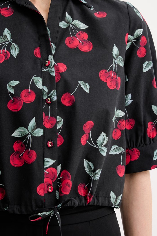 Dámska bavlnená košeľa Twinset 261TT2593 čierna