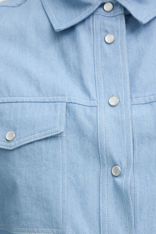 Хлопковая рубашка Twinset 261TF2081 голубой
