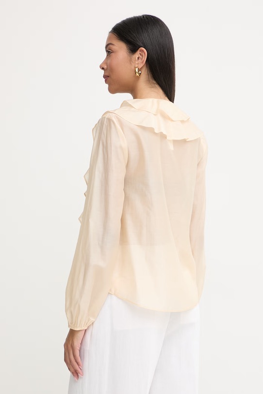 Oblačila Twinset srajca ženska z lyocellom 261AT2230 bež