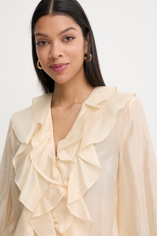 Twinset srajca ženska z lyocellom bež 261AT2230