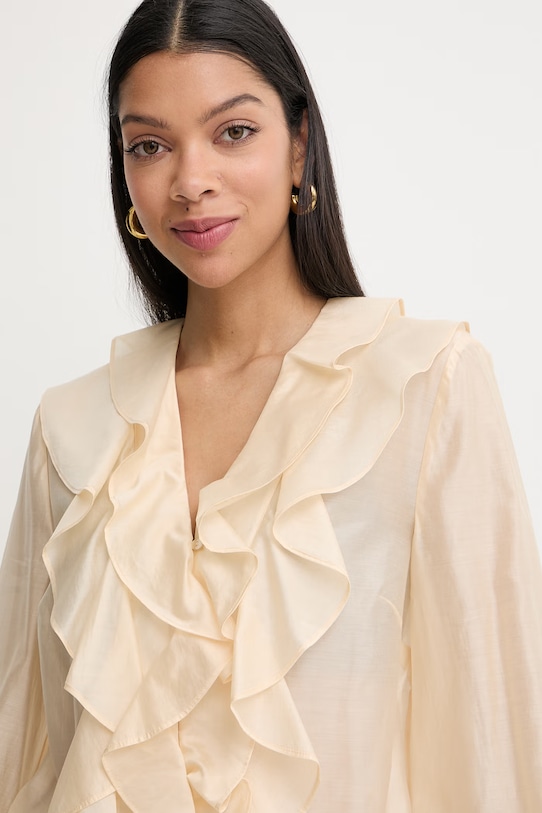 Twinset srajca ženska z lyocellom bež 261AT2230