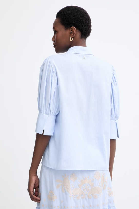 Одяг Twinset сорочка жіноча бавовняна 261AT2030 блакитний