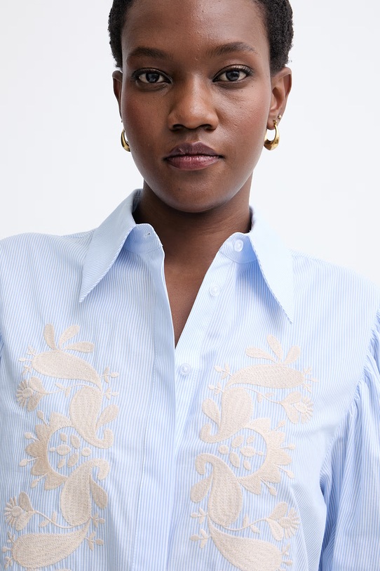 Twinset сорочка жіноча бавовняна блакитний 261AT2030