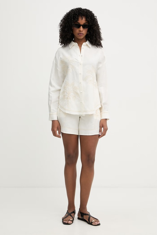 Twinset košeľa dámska s ľanom 261LM2MAA béžová SS26