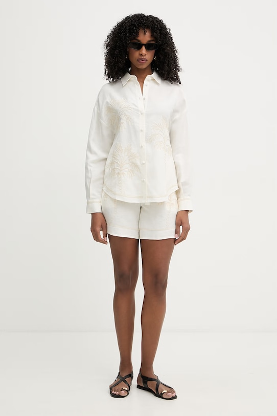 Twinset košeľa dámska s ľanom 261LM2MAA béžová SS26