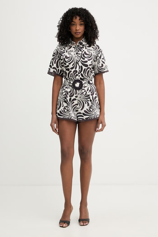 Twinset koszula damska bawełniana 261LM2QBB brązowy SS26