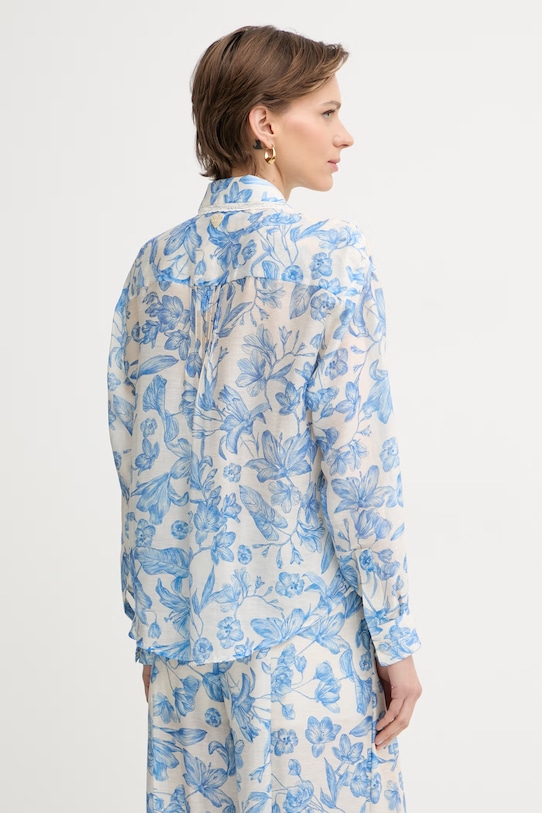 Abbigliamento Twinset Camicia da donna con lino 261LM2SAA blu