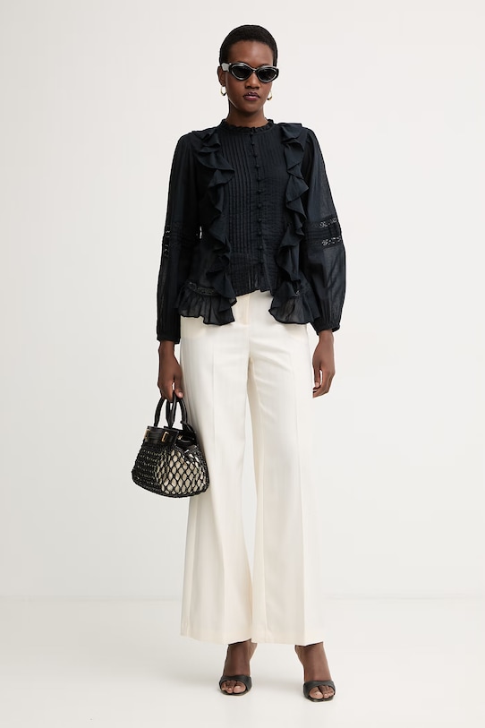 Twinset Košulja ženska od pamuka 261LM2HCC crna SS26