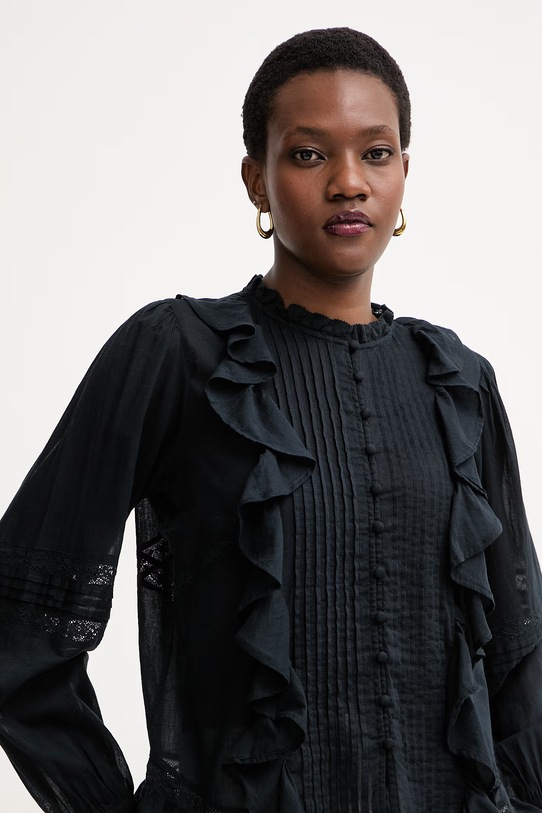 Twinset Košulja ženska od pamuka crna 261LM2HCC